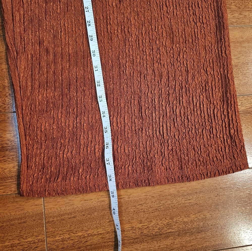 Womens Cropped Top w/ Midi Skirt Rust Burnt Orange Size XS Crinkled Material - Picture 13 of 13